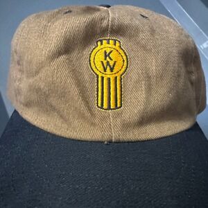 Vintage Kenworth Trucker Hat Snapback Made in USA Brown Black KW Logo Cap Mens